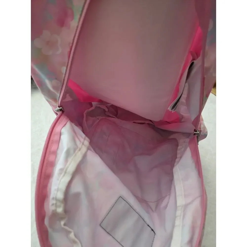 Jansport The Big Student Backpack Pink Floral School Book Bag 6 Zippered Compart